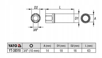 НАСАДКА ДЛЯ СВЕЧИ 3/8