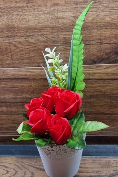 Мыльные цветы букет красных роз ПОДАРОК ​​на ДЕНЬ БАБУШКИ И ДЕЖДЫ