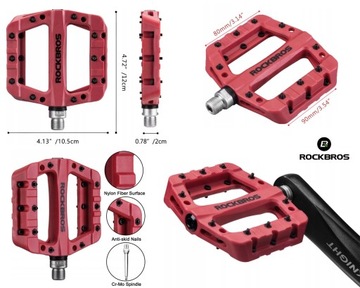 НЕЙЛОНОВЫЕ ПЕДАЛИ ROCKRBOS MTB ПЛАТФОРМА 2017-12CRD
