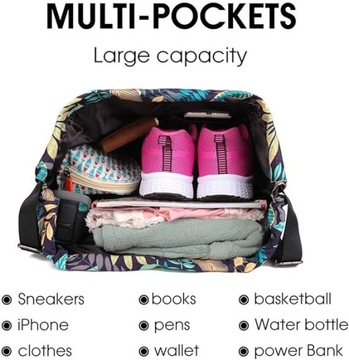 Torba ze sznurkiem plecak podróżny damski wodoodporny na SIŁOWNIA JOGA P1