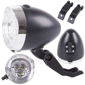 ROWEROWA LAMPKA PRZEDNIA ROWEROWA diodowa bateryjna Retro
