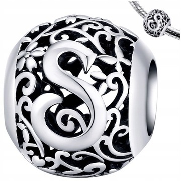 CHARMS literka S srebro 925 literka srebrna koralik zawieszka charmsy 925