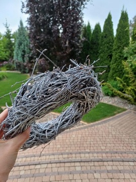 Wianek brzozowy podstawa (baza na wianek) kolor Szara Biel 28/28 cm