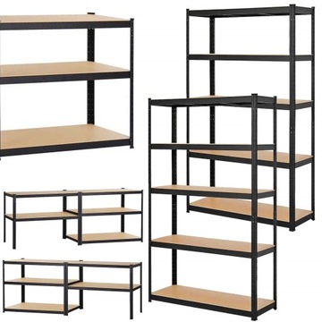 2X REGAŁ MAGAZYNOWY 5 PÓŁEK METALOWY SZAFKA DO GARAŻU PIWNICY 148x75x30cm