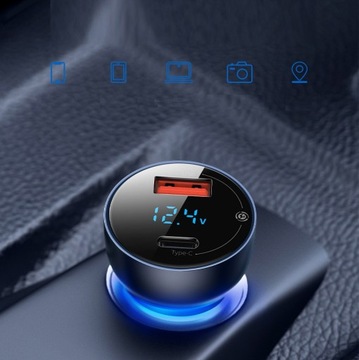 Автомобильное зарядное устройство Baseus USB USB-C QC 5A 65W