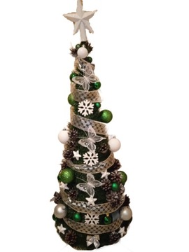 ШИШКА, Елка Рождественская, УКРАШЕННАЯ украшениями, 80 см, НАКОНЧЕННАЯ