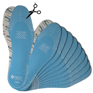 Przeciwpotne Wkładki do Butów Obuwia Antybakteryjne SECO ActiFresh 36-46