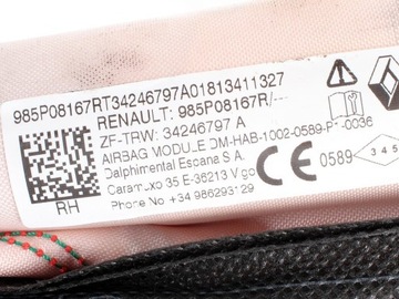 ZÁVĚS AIRBAG PRAVÁ DACIA DUSTER II 985P08167R