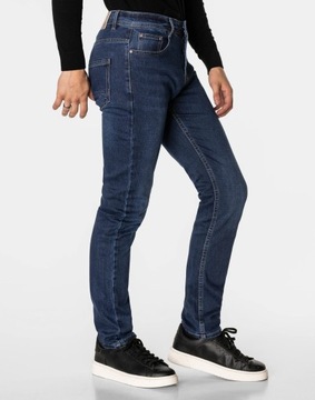 Spodnie Jeansowe Męskie Granatowe Texasy Dżinsy BIG MORE JEANS N57 W33 L32