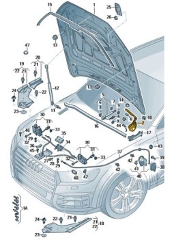 ПЕТЛЯ ПЕРЕДНЯЯ ПРАВАЯ, AUDI Q7 VL0 STANDARD, ОРИГИНАЛ ОТ ДИЛЕРА