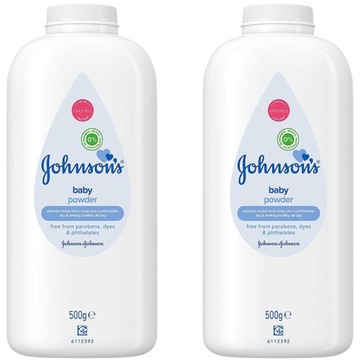 2x JOHNSONS BABY POWDER 500g zestaw puder talk