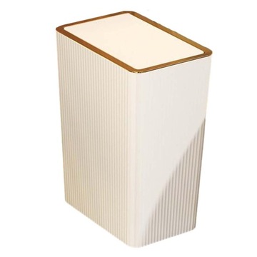 Trash Can with Lids Slim Narrow Garbage 15L White