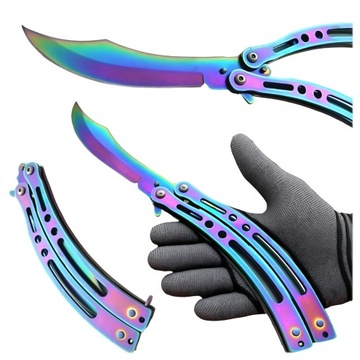 Balisong Butterfly Ostry Nóż Motylkowy CS GO CS2 Kosa Skin Treningowy FADE