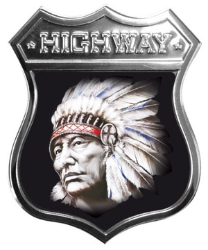 NAKLEJKA ALU EMBLEMAT HIGHWAY INDIANIN