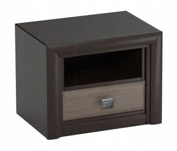 Szafka nocna czarna, z szufladą, stolik nocny, 59 cm, KENIA - Furnimasters