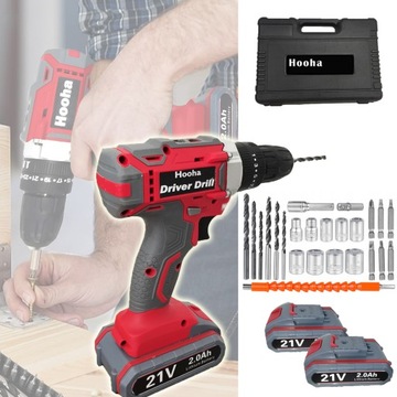 Wiertarko Wkretarka z Udarem 21V 65NM 2 Bateria