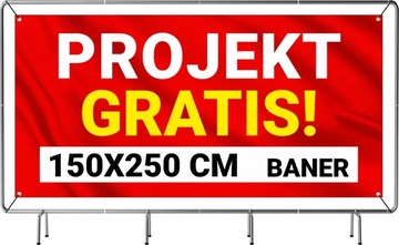 SOLIDNY BANER REKLAMOWY plandeka 250X150 cm LAKIER UV PROJEKT GRATIS