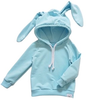 Bluza królik dziecięca kaptur uszy błękit jakość92
