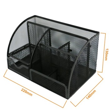 Organizer przybornik na biurko metalowy siatka 5 komór szuflada biurkowy XL