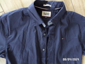 Firmowa męska koszula-TOMMY HILFIGER-S/M-slim fit