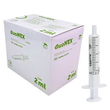 STRZYKAWKI 2 CZĘŚCIOWE LUER 2ml DuoNEX 100szt.