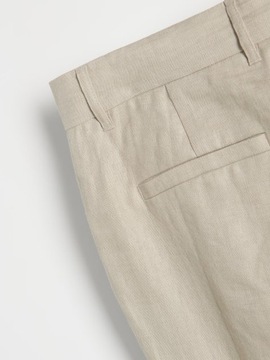 RESERVED PREMIUM spodnie garniturowe len slim 48