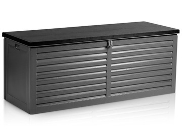 САДОВЫЙ ЯЩИК ИЗ ТВЕРДОГО ПЛАСТИКА 143X57X53 СМ, 390 Л ЧЕРНЫЙ СЕРЫЙ ЧЕРНЫЙ