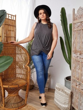 5A1E10 SZARY TOP PLUS SIZE SHEIN 4XL