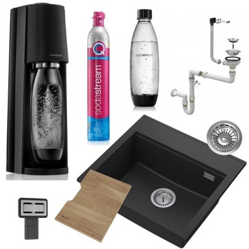 Zlewozmywak granitowy FOXAL + SodaStream TERRA
