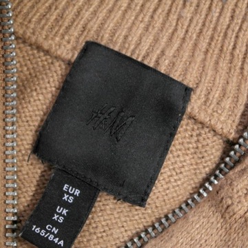 H&M _ WEŁNIANY PIĘKNY CIEPŁY SWETER Z LOGO _ XS/S