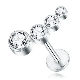 KOLCZYK LABRET SREBRNY UCHO HELIX TYTANOWY 1,2/8