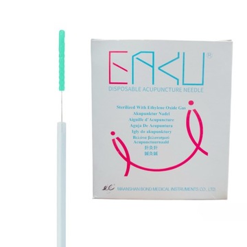 IGŁY DO AKUPUNKTURY EAKU Z PROWADNICĄ kosmetyczne 0,14X15 mm 100 SZTUK