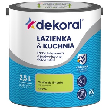 Dekoral Łazienka&Kuchnia Farba lateksowa WESOŁA LIMONKA 2,5L
