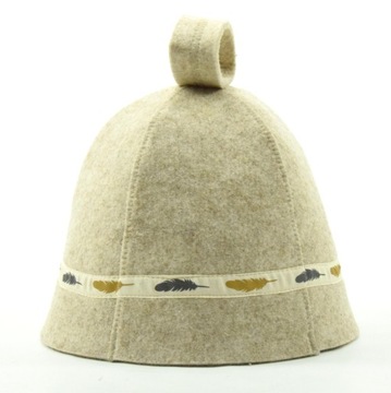 Czapka do sauny wełniana z taśmą UNISEX- L