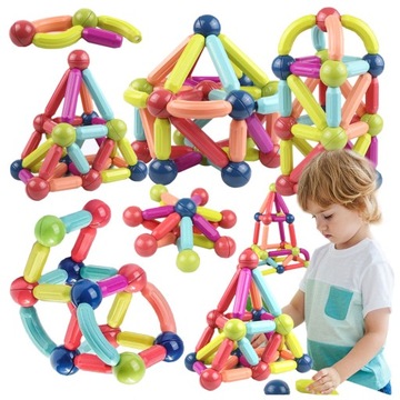 KLOCKI MAGNETYCZNE EDUKACYJNE MAGNETIC STICKS XXL