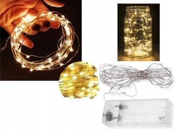 Проволочные светильники 5,2 м 50 LED WARM LIGHT 2xAA