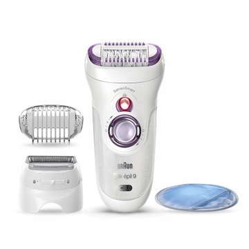 DEPILATOR BRAUN Silk-epil 9 FAST RESULTS + NASADKI I RĘKAWICA CHŁODZĄCA