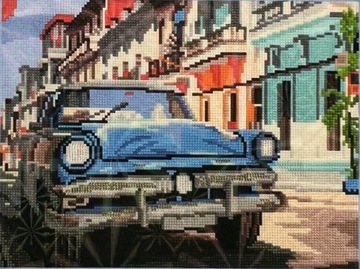 Malowanie diamentami haft diamentowy samochód retro 30x40