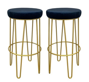 2x Hoker niski taboret barowy 66 złoty metalowy 4P