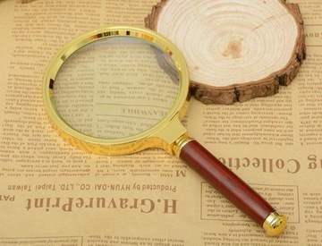 ЛУПА ЛУПА ДЛЯ ЧТЕНИЯ, РУЧНАЯ, КЛАССИЧЕСКАЯ, 80мм, ЗОЛОТО, ЭЛЕГАНТНОЕ СТЕКЛО