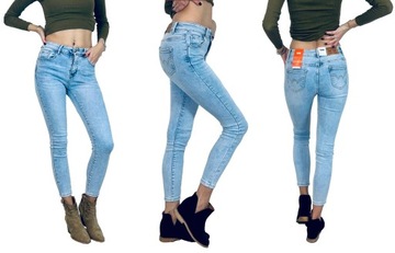 PREMIUM DAMSKIE SPODNIE JASNY JEANS M.SARA SKINNY MODELUJĄCE Rozmiar 28