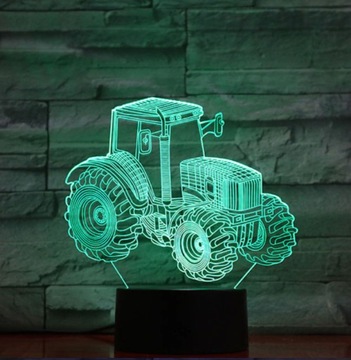 LAMPKA 3D LED Traktor Ciągnik 16 kolorów RGB