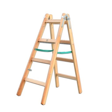 Drabina drewniana PREMIUM 2 x 4 stopnie MAAN