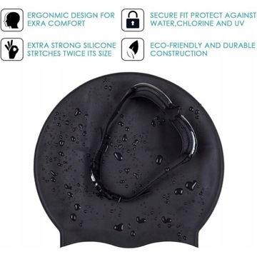 БОЛЬШАЯ СИЛИКОНОВАЯ ШАПОЧКА ДЛЯ ПЛАВАНИЯ ДЛЯ ДЛИННЫХ ВОЛОС БАССЕЙН