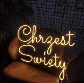 Chrzest Święty napis LEDOWY LED Neon LEDON