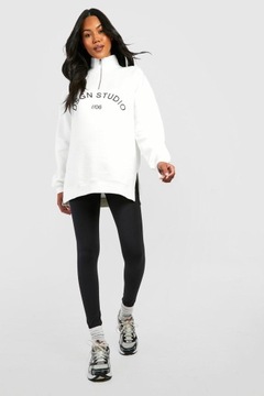 IC17312 *BOOHOO DRESOWA BLUZA CIĄZOWA NADRUK ZAMEK ROZCIĘCIA M