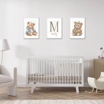 PLAKATY OBRAZKI DO POKOJU CHŁOPCA MISIE IMIĘ ZESTAW PLAKATÓW A3 30 X 40 CM