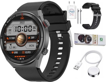SMARTWATCH MĘSKI DAMSKI DT3 MATE ROZMOWY POMIARY INDUKCJA 2 PASKI ZDROWIE