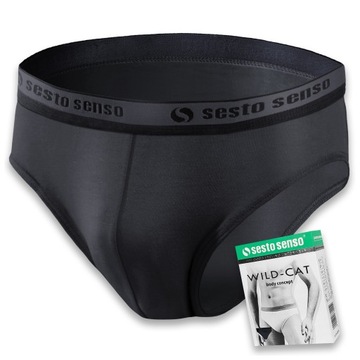 [Sesto Senso] Slipy Męskie bawełniane przewiewne Wild Cat [XL]