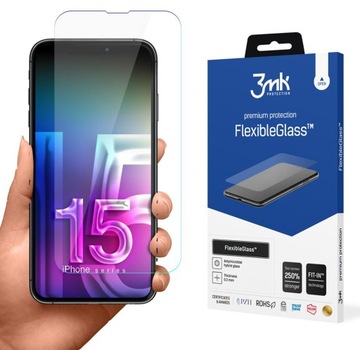 Nietłukące się Szkło Folia do IPHONE 15 Pro Max 3MK FLEXIBLE GLASS na ekran